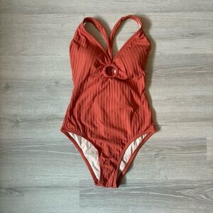Kona Sol One Piece Swim Suit Orange Sz Small